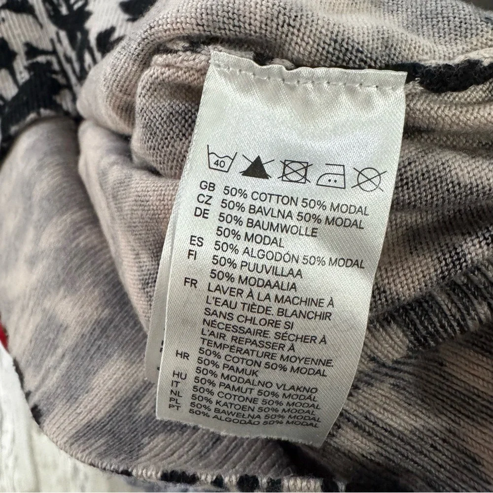 H&M Black and Cream Patterned‎ Cardigan XS